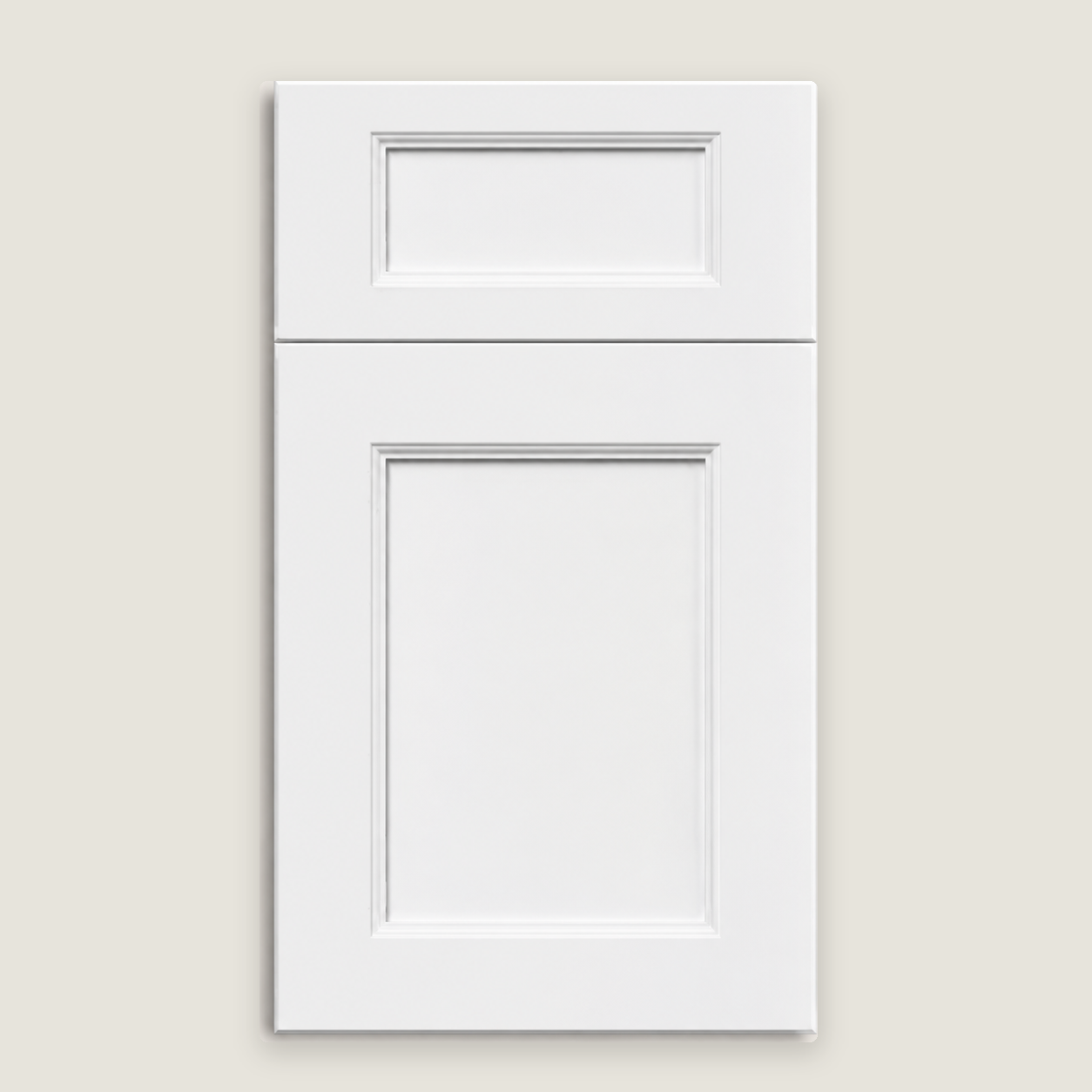 Liberty Beveled White cabinet door by Deluxe Wood Cabinetry